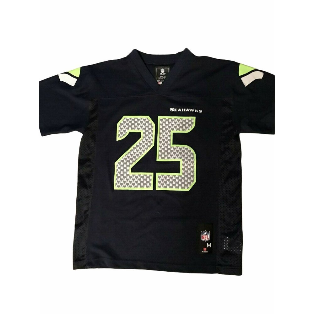 Youth Medium Seattle Seahawks Football Jersey Blue Boys Medium 25 SHERMAN